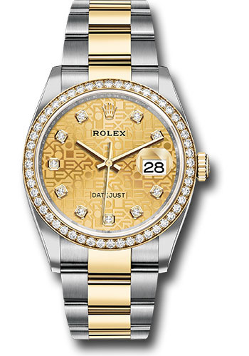 Rolex 36 Steel and Yellow Gold - Diamond Bezel - Oyster