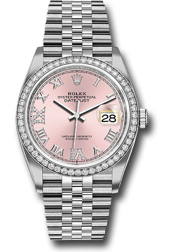 Rolex Watches - Datejust 36 Steel and White Gold - Diamond Bezel - Jubilee - Style No: 126284RBR pdr69j