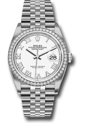 Rolex Watches - Datejust 36 Steel and White Gold - Diamond Bezel - Jubilee - Style No: 126284RBR wrj