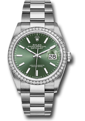 Rolex Watches - Datejust 36 Steel and White Gold - Diamond Bezel - Oyster - Style No: 126284rbr mgio