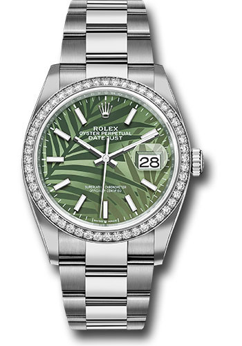 Rolex Watches - Datejust 36 Steel and White Gold - Diamond Bezel - Oyster - Style No: 126284rbr ogpmio