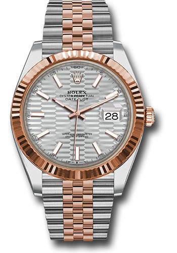 Rolex Watches - Datejust 41 Steel and Pink Gold - Fluted Bezel - Jubilee - Style No: 126331 sflmij