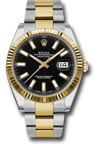 Rolex Watches - Datejust 41 Steel and Yellow Gold - Fluted Bezel - Oyster - Style No: 126333 bkio