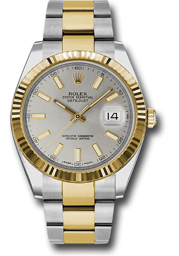 Rolex Datejust 41mm Two Tone Oyster Perpetual with Fluted Gold