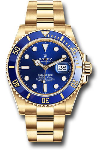 rolex submariner yellow gold blue dial
