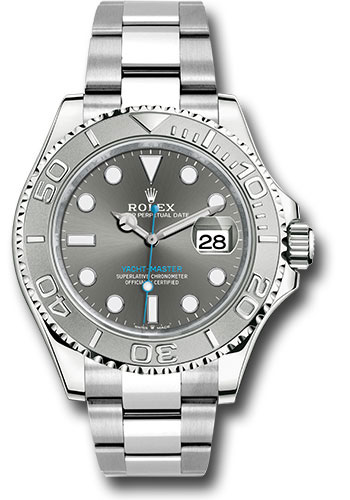 Rolex Yacht-Master Steel Platinum Blue Dial Automatic Mens Watch