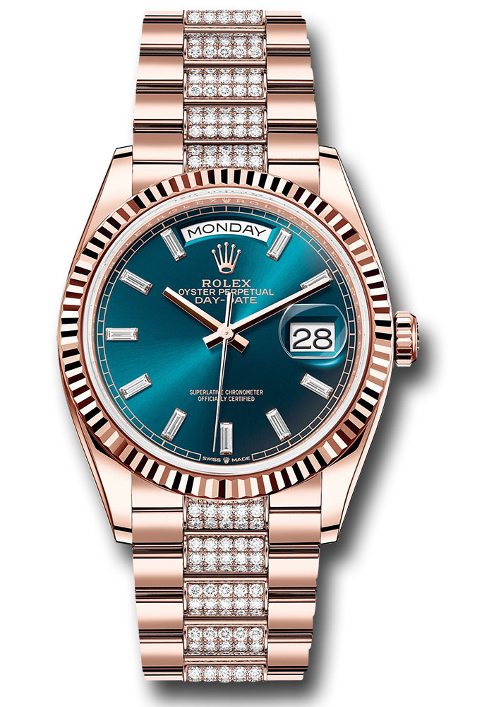 Rolex Watches - Day-Date 36 Everose Gold - Fluted Bezel - Diamond President - Style No: 128235 blgrbddp