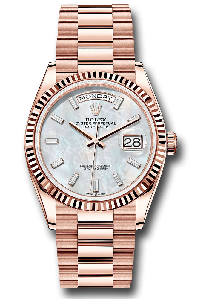 Rolex Watches - Day-Date 36 Everose Gold - Fluted Bezel - President - Style No: 128235 mbdp