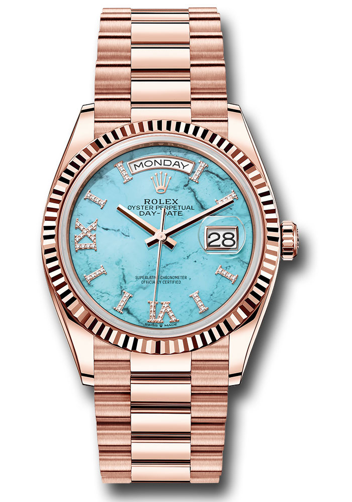 Rolex Watches - Day-Date 36 Everose Gold - Fluted Bezel - President - Style No: 128235 tdidrp