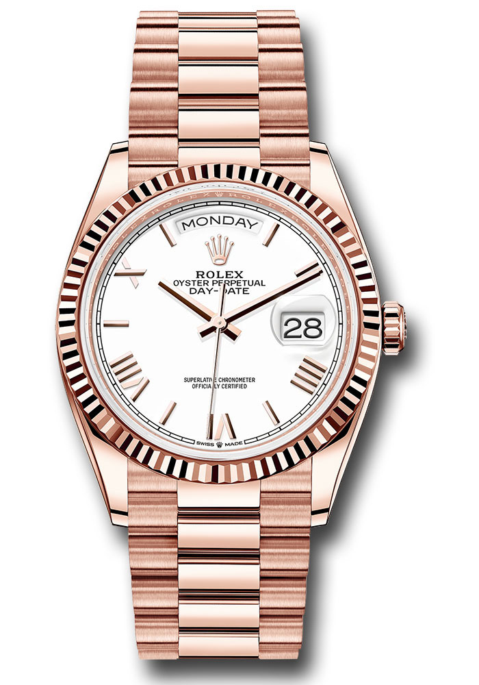 Rolex Watches - Day-Date 36 Everose Gold - Fluted Bezel - President - Style No: 128235 wbdrp