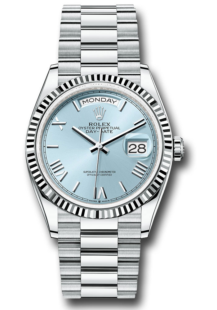 Rolex Watches - Day-Date 36 Platinum - Fluted Bezel - President - Style No: 128236 ibbdrp