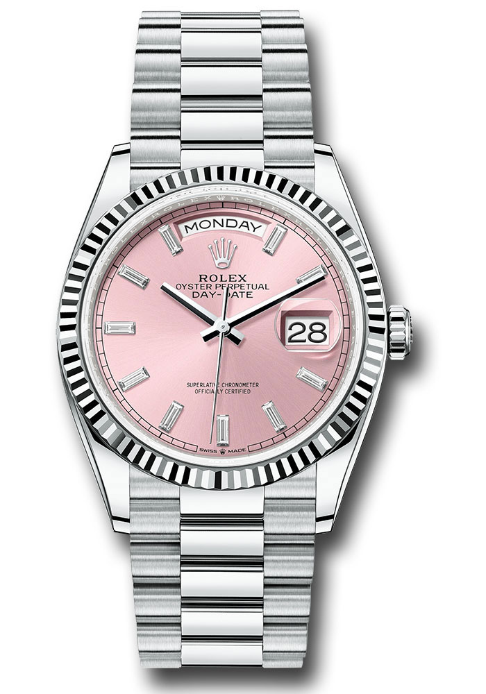 Rolex Watches - Day-Date 36 Platinum - Fluted Bezel - President - Style No: 128236 pbdp