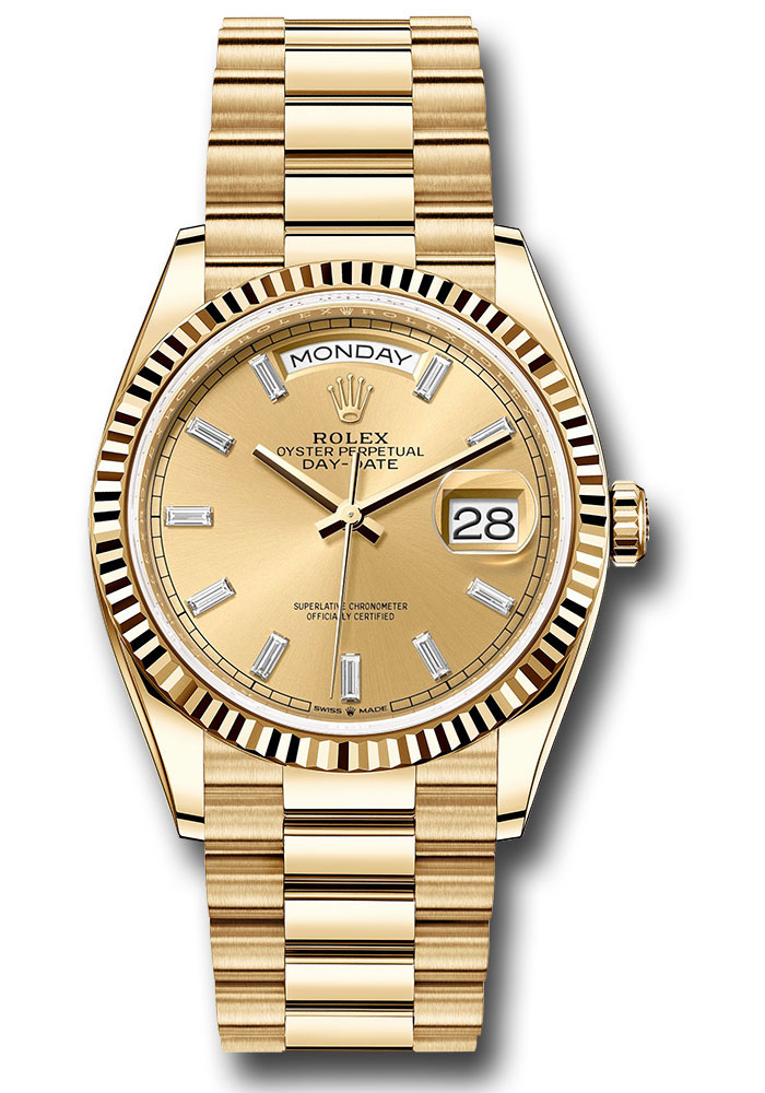 Rolex Watches - Day-Date 36 Yellow Gold - Fluted Bezel - President - Style No: 128238 chbdp