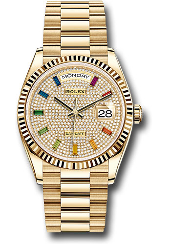 Rolex Watches - Day-Date 36 Yellow Gold - Fluted Bezel - President - Style No: 128238 dprsp