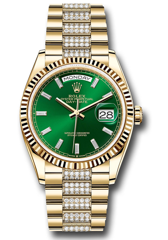 Rolex Watches - Day-Date 36 Yellow Gold - Fluted Bezel - Diamond President - Style No: 128238 grbddp