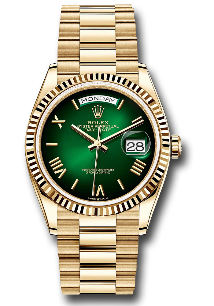 Rolex Watches - Day-Date 36 Yellow Gold - Fluted Bezel - President - Style No: 128238 grobdrp