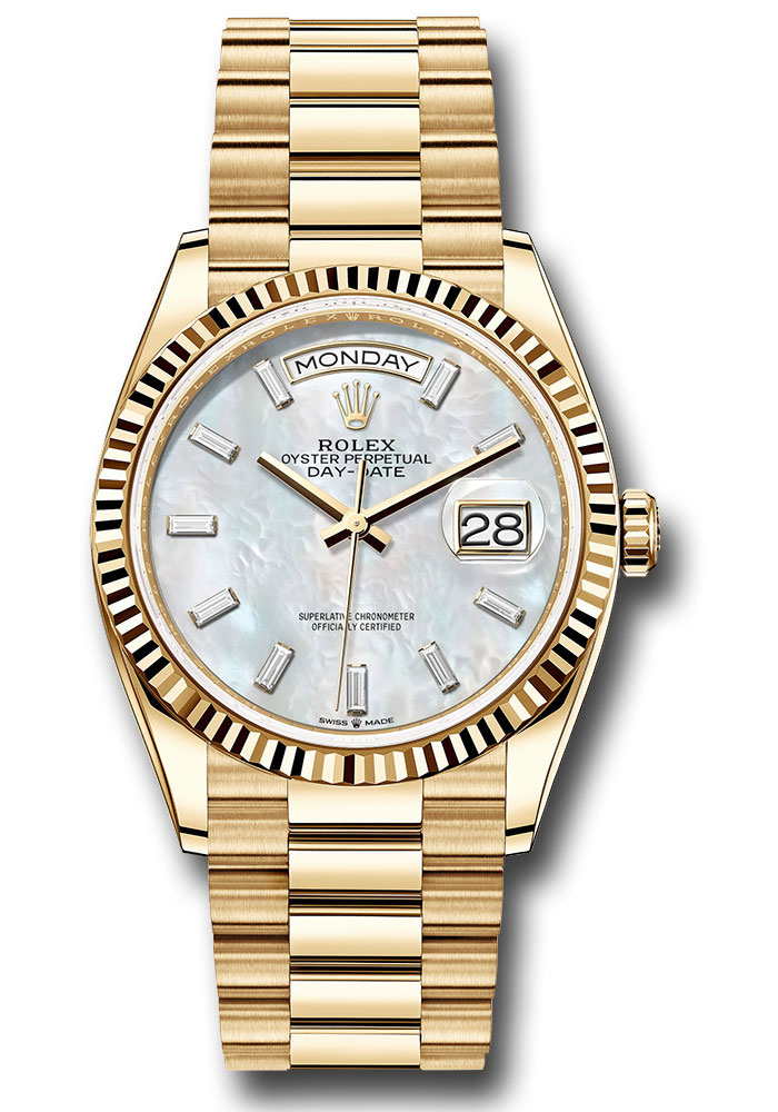 Rolex Watches - Day-Date 36 Yellow Gold - Fluted Bezel - President - Style No: 128238 mbdp