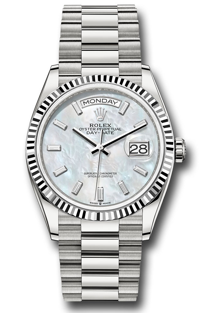 Rolex Watches - Day-Date 36 White Gold - Fluted Bezel - President - Style No: 128239 mbdp