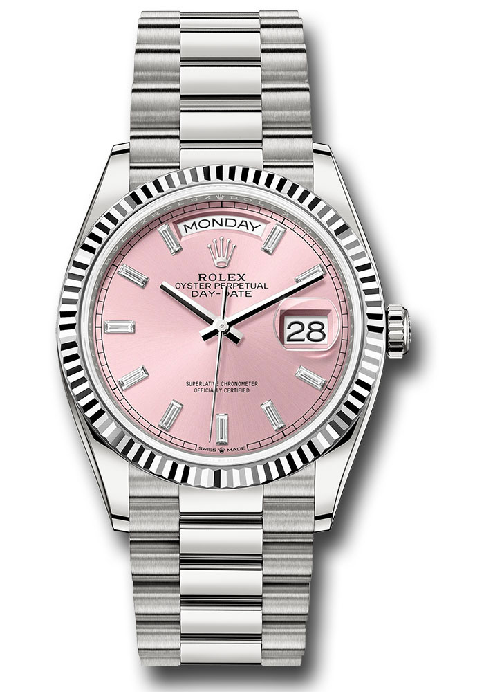 Rolex Watches - Day-Date 36 White Gold - Fluted Bezel - President - Style No: 128239 pbdp