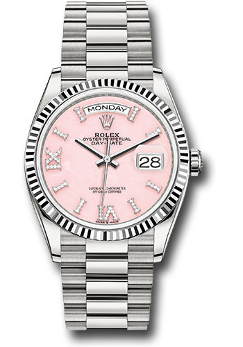 Rolex Watches - Day-Date 36 White Gold - Fluted Bezel - President - Style No: 128239 podhmp