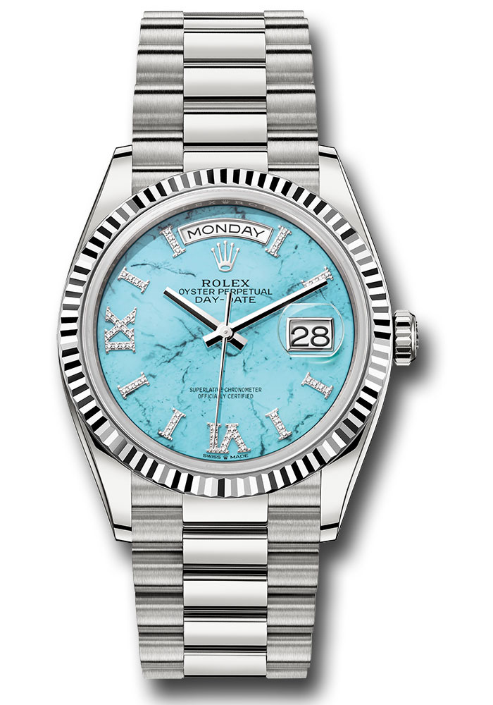 Rolex Watches - Day-Date 36 White Gold - Fluted Bezel - President - Style No: 128239 tdidrp