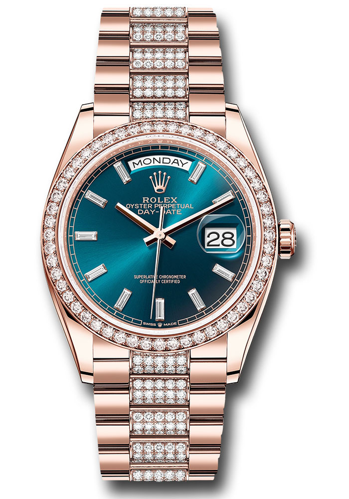Rolex Watches - Day-Date 36 Everose Gold - 52 Dia Bezel - Diamond President - Style No: 128345rbr blgrbddp