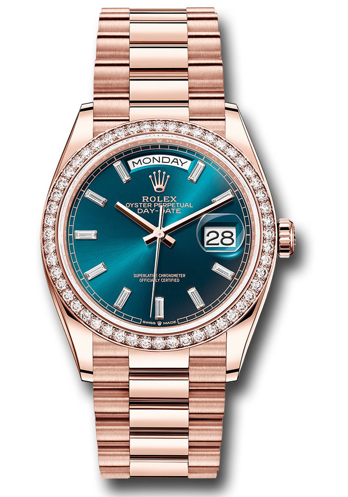 Rolex Watches - Day-Date 36 Everose Gold - 52 Dia Bezel - President - Style No: 128345rbr blgrbdp
