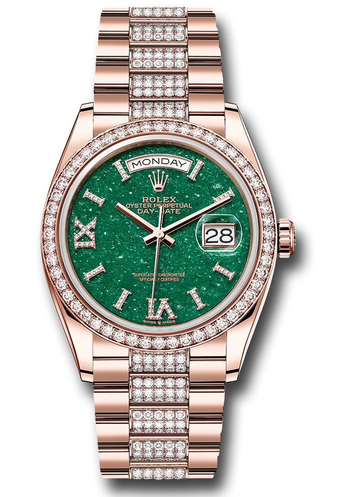 Rolex Watches - Day-Date 36 Everose Gold - 52 Dia Bezel - Diamond President - Style No: 128345rbr gavdidrdp