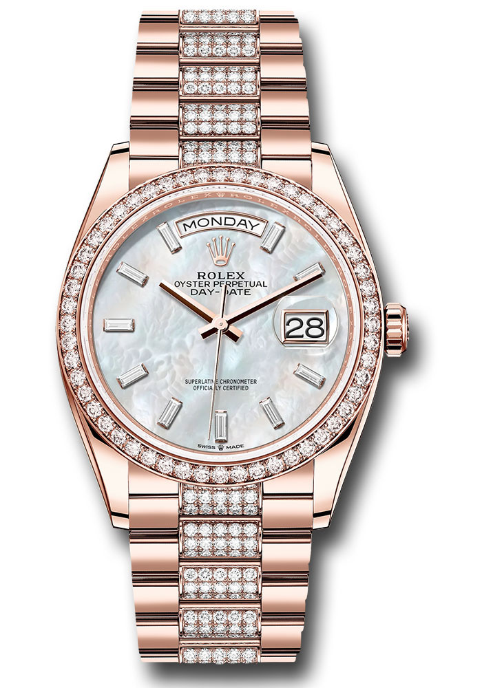 Rolex Watches - Day-Date 36 Everose Gold - 52 Dia Bezel - Diamond President - Style No: 128345rbr mbddp