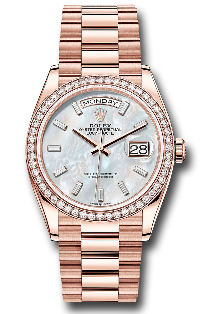 Rolex Watches - Day-Date 36 Everose Gold - 52 Dia Bezel - President - Style No: 128345rbr mbdp