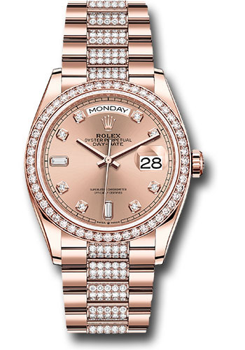 Rolex Watches - Day-Date 36 Everose Gold - 52 Dia Bezel - Diamond President - Style No: 128345rbr rsddp