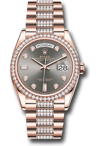 Rolex Watches - Day-Date 36 Everose Gold - 52 Dia Bezel - Diamond President - Style No: 128345rbr slddp