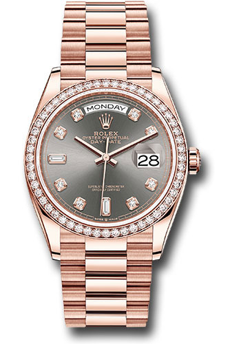 Rolex Watches - Day-Date 36 Everose Gold - 52 Dia Bezel - President - Style No: 128345rbr sldp