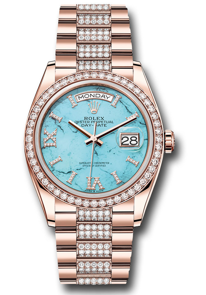 Rolex Watches - Day-Date 36 Everose Gold - 52 Dia Bezel - Diamond President - Style No: 128345rbr tdidrdp