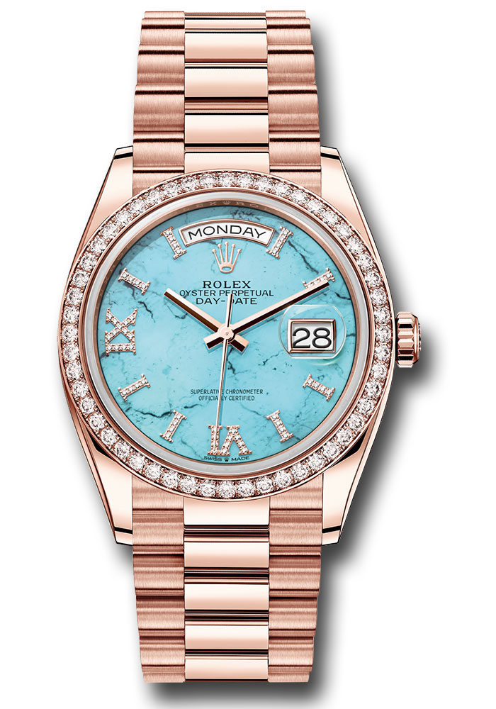 Rolex Watches - Day-Date 36 Everose Gold - 52 Dia Bezel - President - Style No: 128345rbr tdidrp