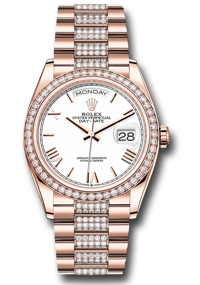 Rolex Watches - Day-Date 36 Everose Gold - 52 Dia Bezel - Diamond President - Style No: 128345rbr wbdrdp