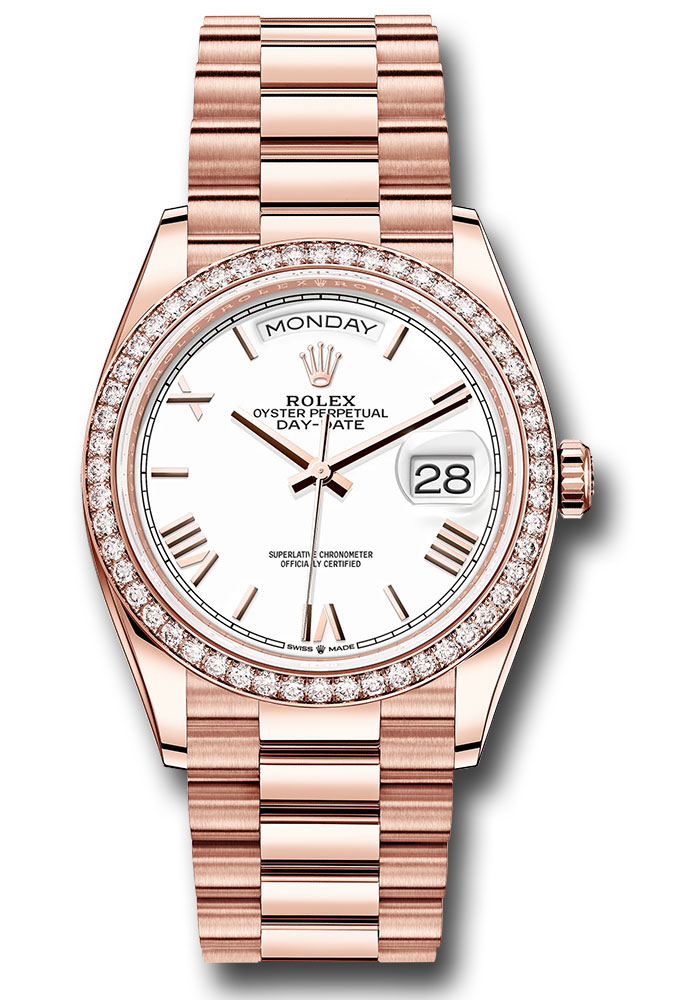 Rolex Watches - Day-Date 36 Everose Gold - 52 Dia Bezel - President - Style No: 128345rbr wbdrp