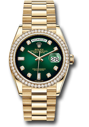 rolex gold with green face