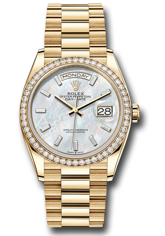 Rolex Watches - Day-Date 36 Yellow Gold - 52 Dia Bezel - President - Style No: 128348rbr mbdp