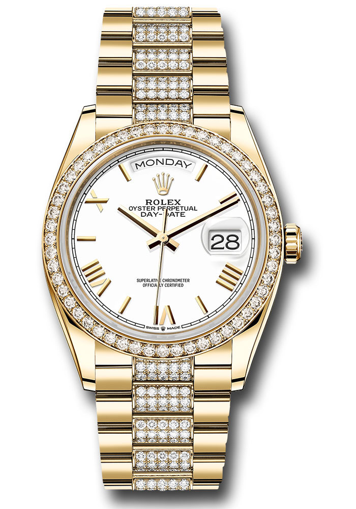 Rolex Watches - Day-Date 36 Yellow Gold - 52 Dia Bezel - Diamond President - Style No: 128348rbr wbdrdp