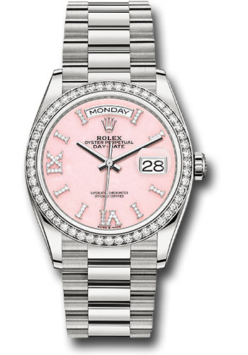 Rolex Watches - Day-Date 36 White Gold - 52 Dia Bezel - President - Style No: 128349RBR podhmp