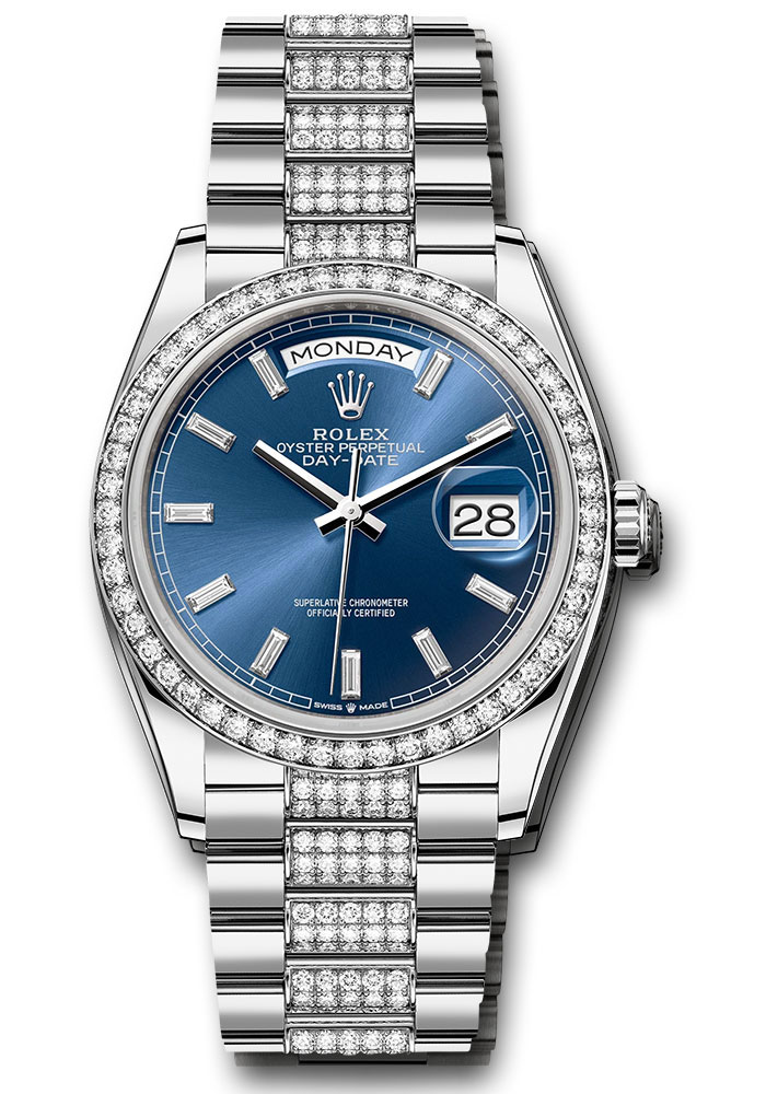 Rolex Watches - Day-Date 36 White Gold - 52 Dia Bezel - Diamond President - Style No: 128349rbr blbddp