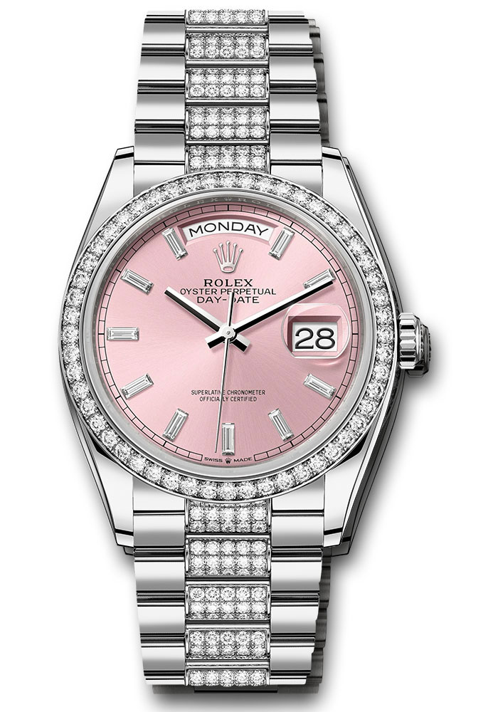 Rolex Watches - Day-Date 36 White Gold - 52 Dia Bezel - Diamond President - Style No: 128349rbr pbddp