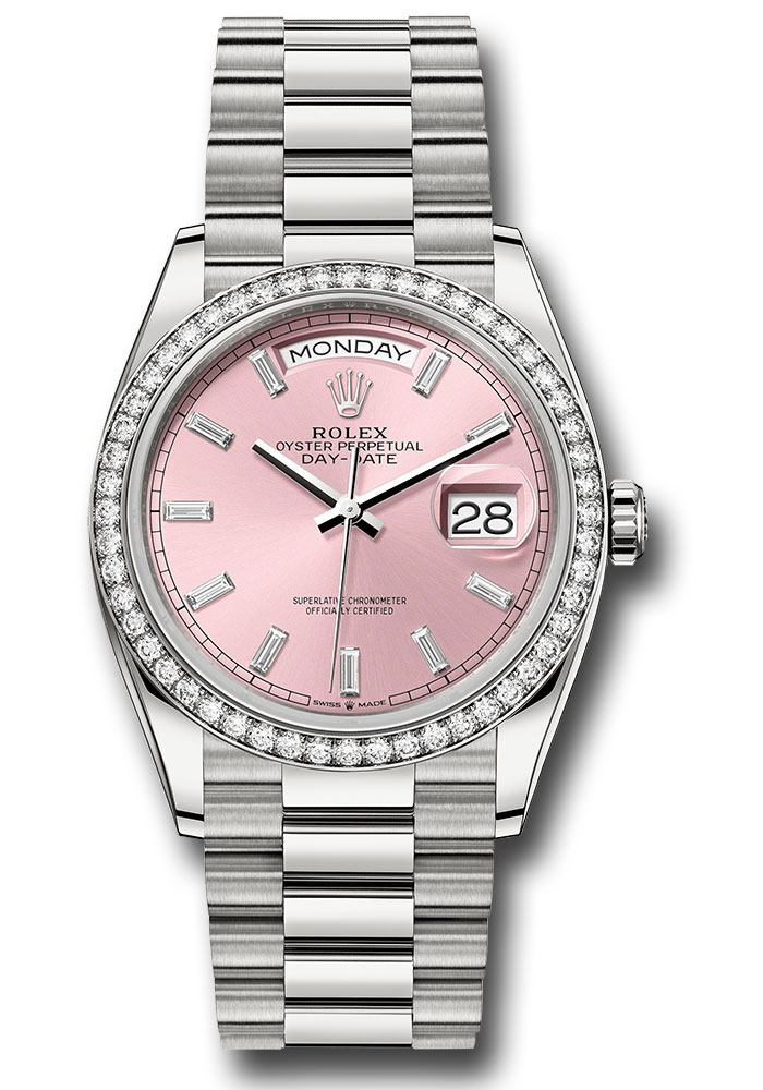 Rolex Watches - Day-Date 36 White Gold - 52 Dia Bezel - President - Style No: 128349rbr pbdp