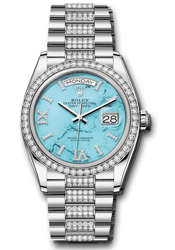 Rolex Watches - Day-Date 36 White Gold - 52 Dia Bezel - Diamond President - Style No: 128349rbr tdidrdp