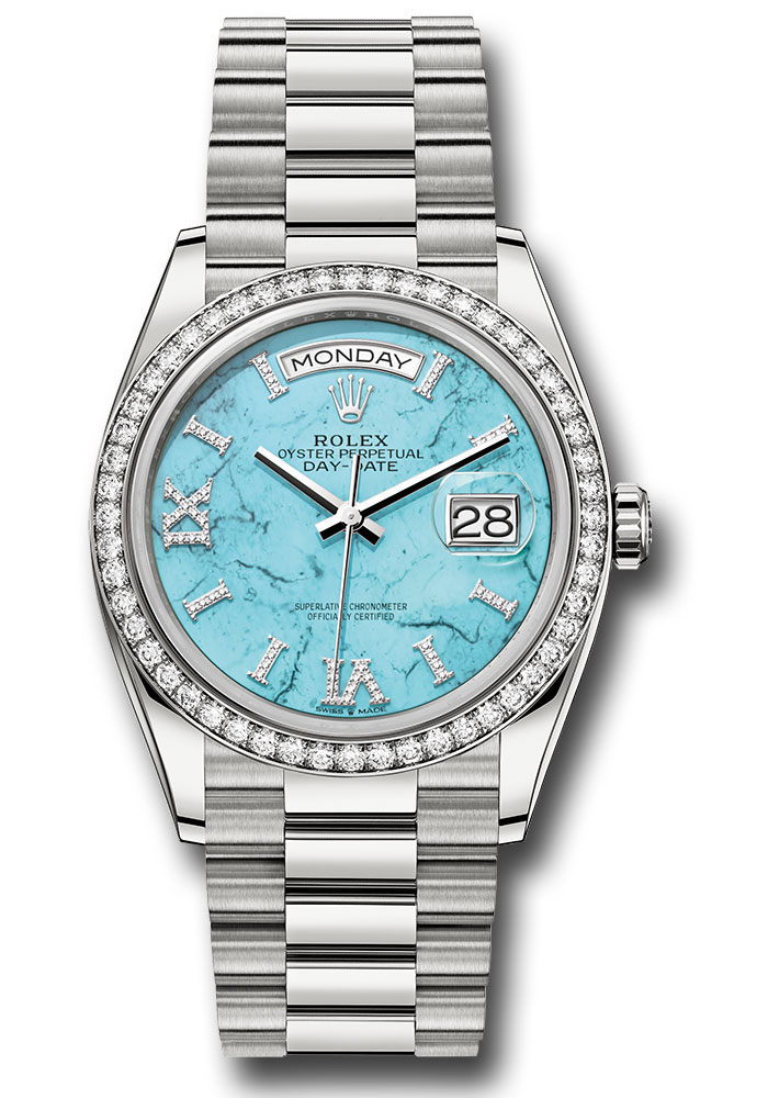 Rolex Watches - Day-Date 36 White Gold - 52 Dia Bezel - President - Style No: 128349rbr tdidrp