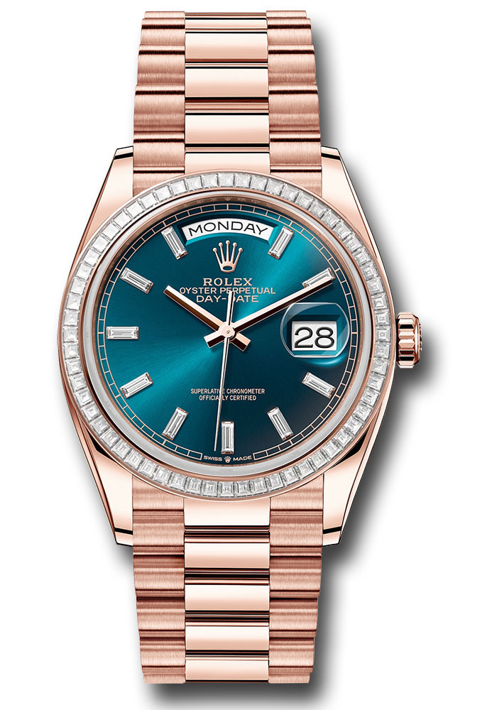 Rolex Watches - Day-Date 36 Everose Gold - 52 Dia Bezel - President - Style No: 128395tbr blgrbdp