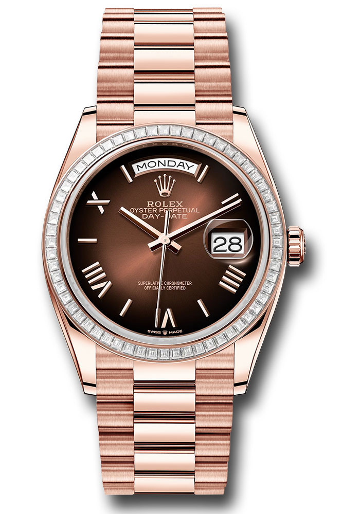 Rolex Watches - Day-Date 36 Everose Gold - 52 Dia Bezel - President - Style No: 128395tbr brobdrp