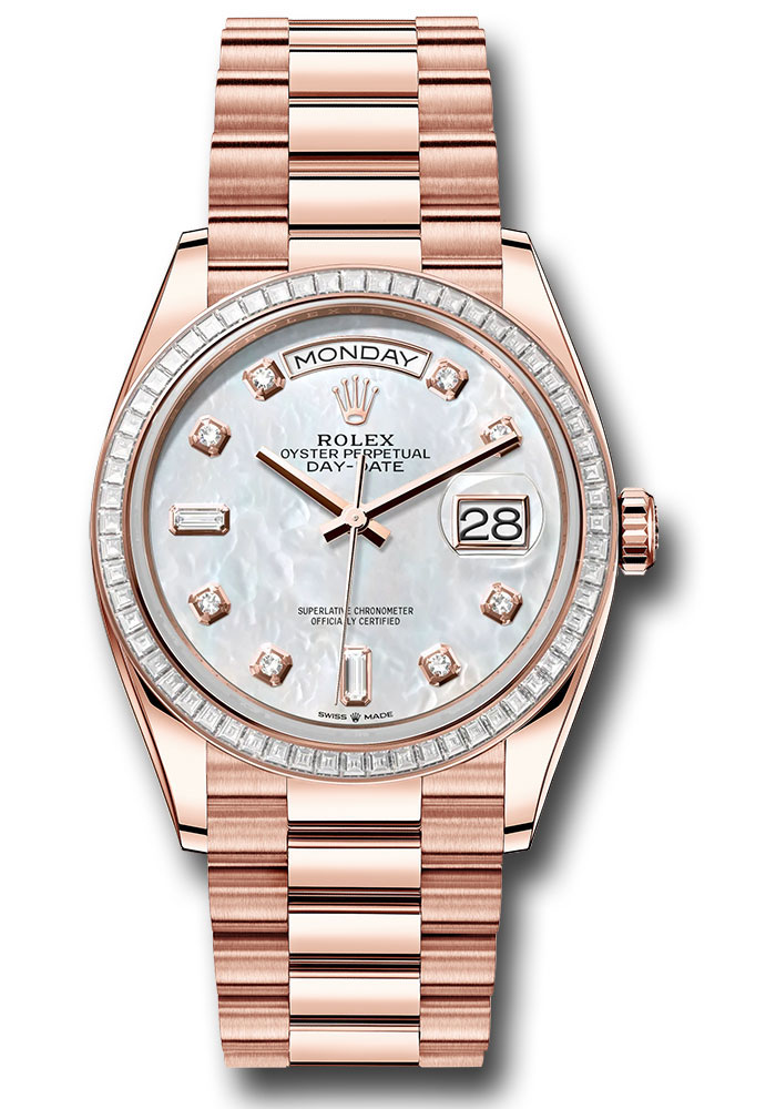 Rolex Watches - Day-Date 36 Everose Gold - 52 Dia Bezel - President - Style No: 128395tbr mdp