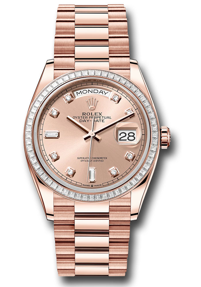 Rolex Watches - Day-Date 36 Everose Gold - 52 Dia Bezel - President - Style No: 128395tbr rbdp